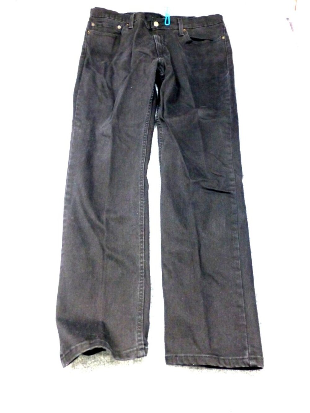Levis 5 Pocket Mens‎ Black Jeans Straight-Leg Water